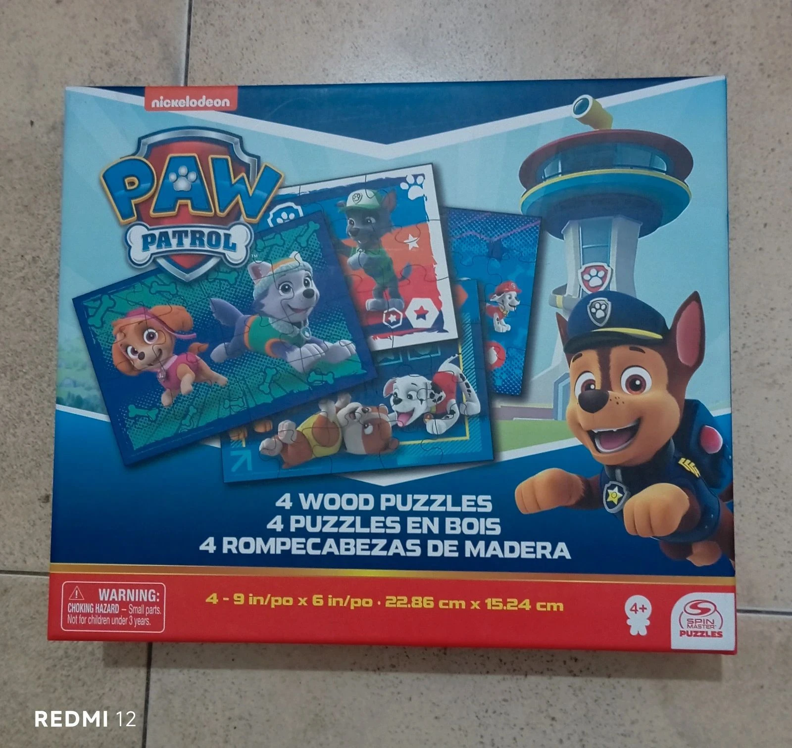 4 puzzle Paw Patrol madera + Kit 1000 Sticker de regalo